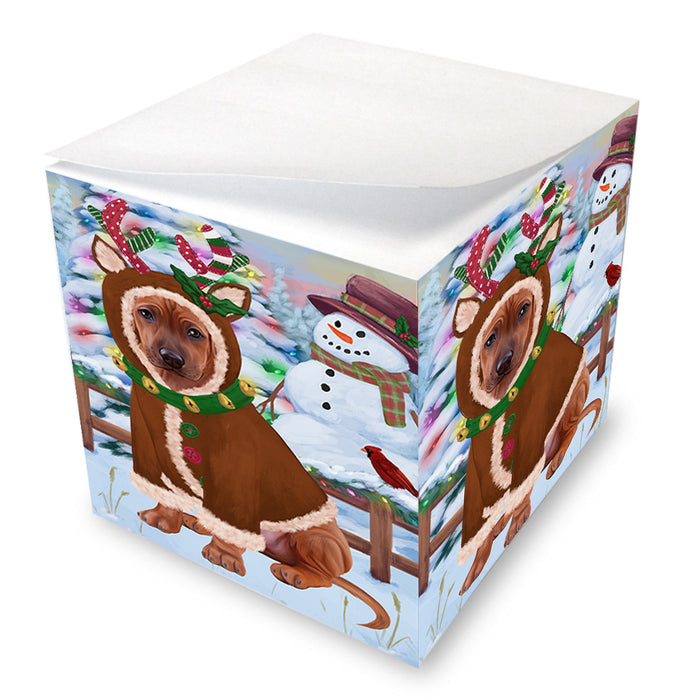 Christmas Gingerbread House Candyfest Rhodesian Ridgeback Dog Note Cube NOC54567