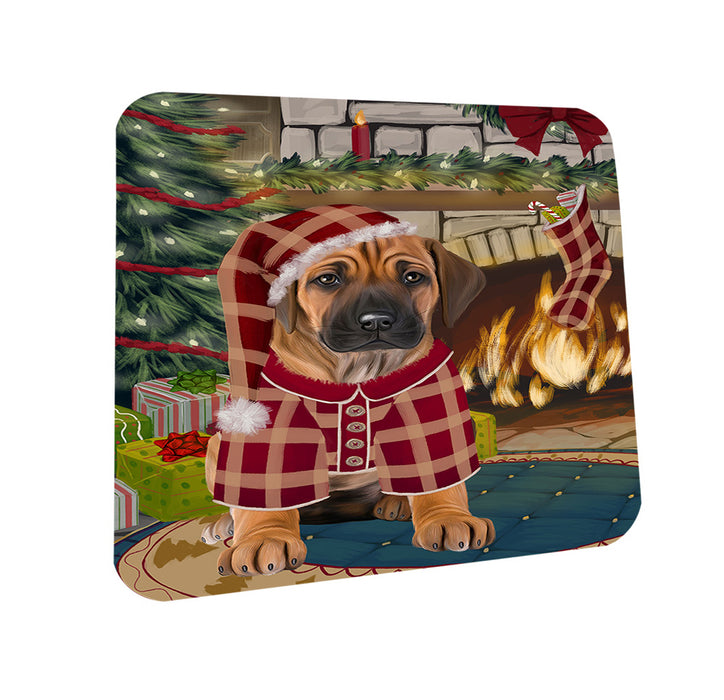 The Stocking was Hung Rhodesian Ridgeback Dog Coasters Set of 4 CST55537