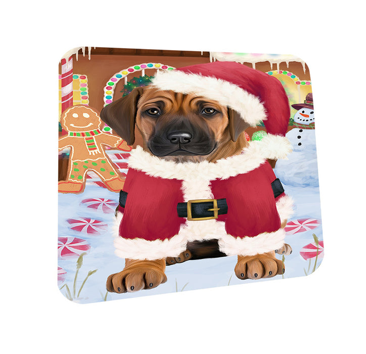 Christmas Gingerbread House Candyfest Rhodesian Ridgeback Dog Coasters Set of 4 CST56454