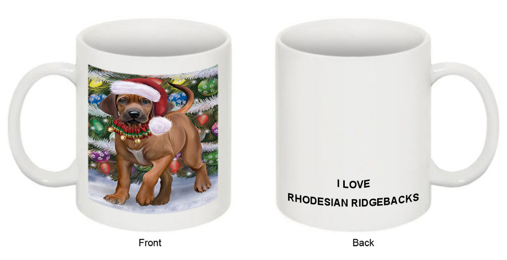 Trotting in the Snow Rhodesian Ridgeback Dog Coffee Mug MUG52061