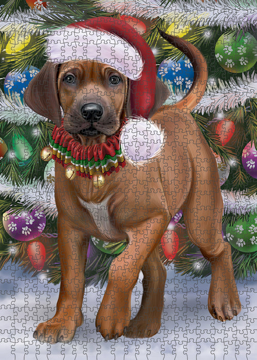 Trotting in the Snow Rhodesian Ridgeback Dog Puzzle  PUZL94852