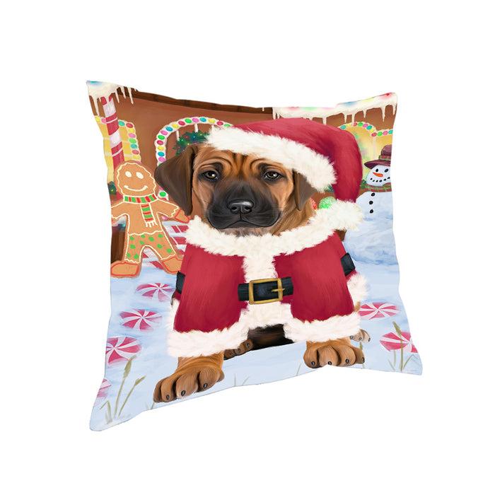 Christmas Gingerbread House Candyfest Rhodesian Ridgeback Dog Pillow PIL80276