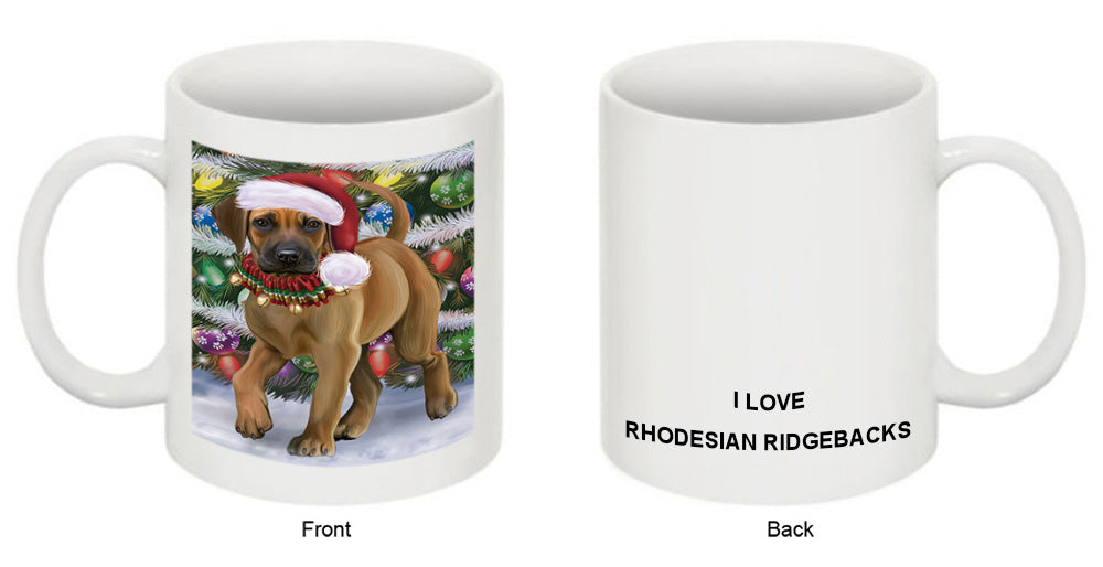 Trotting in the Snow Rhodesian Ridgeback Dog Coffee Mug MUG52062