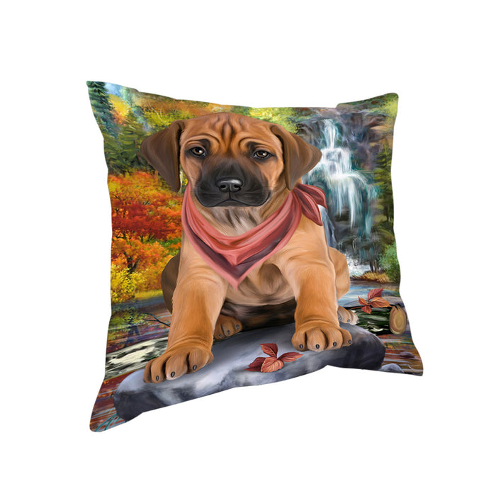 Scenic Waterfall Rhodesian Ridgeback Dog Pillow PIL64104