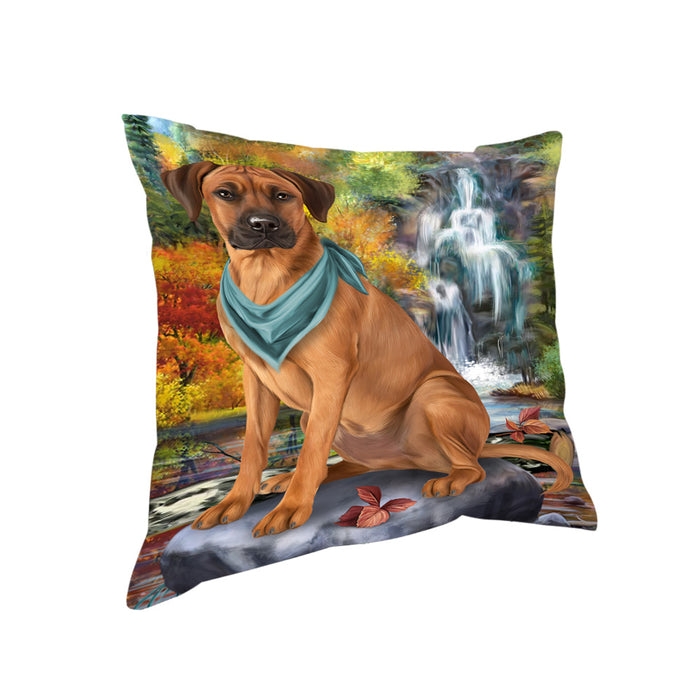 Scenic Waterfall Rhodesian Ridgeback Dog Pillow PIL64112