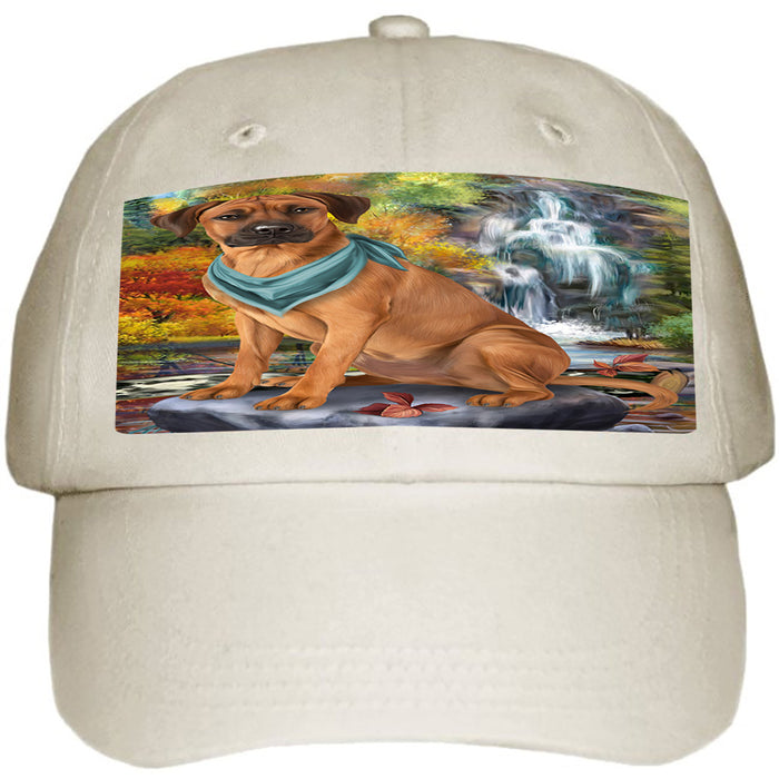 Scenic Waterfall Rhodesian Ridgeback Dog Ball Hat Cap HAT59544