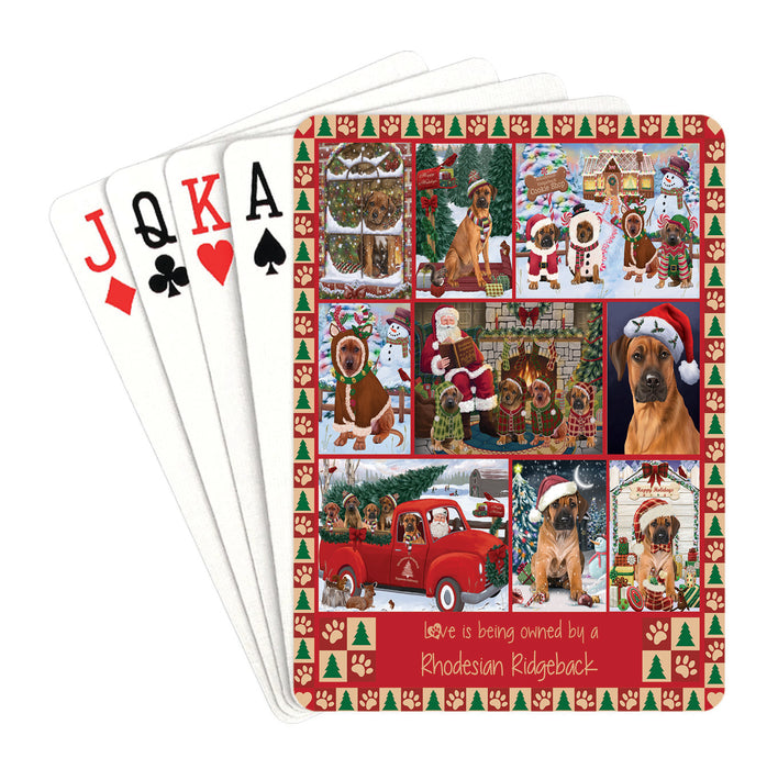 Love is Being Owned Christmas Rhodesian Ridgeback Dogs Playing Card Decks
