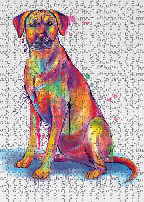 Watercolor Rhodesian Ridgeback Dog Puzzle with Photo Tin PUZL97420