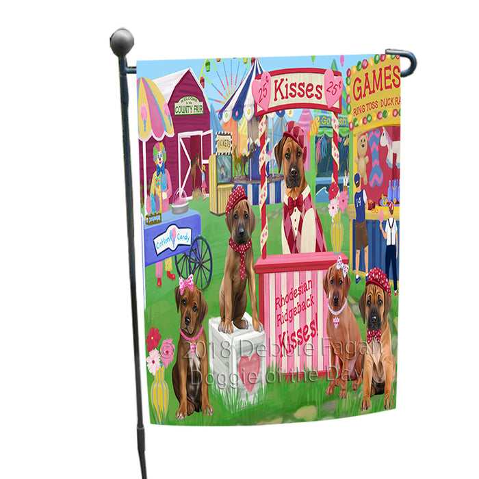 Carnival Kissing Booth Rhodesian Ridgebacks Dog Garden Flag GFLG56465