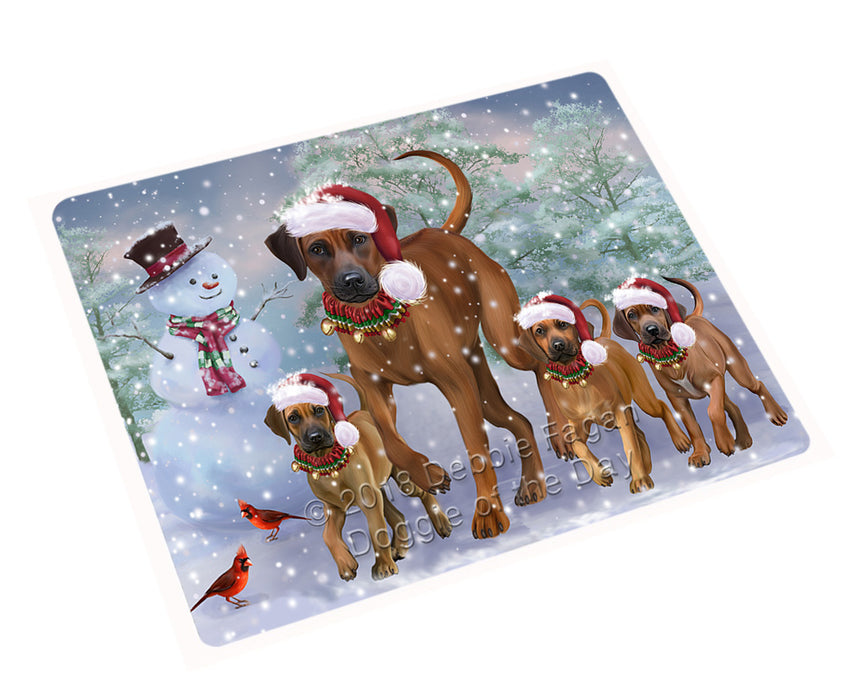 Christmas Running Family Rhodesian Ridgebacks Dog Magnet MAG75774 (Small 5.5" x 4.25")