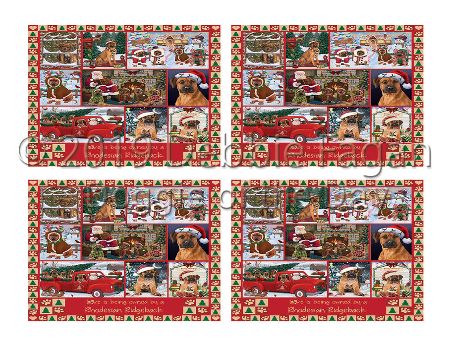 Love is Being Owned Christmas Rhodesian Ridgeback Dogs Placemat