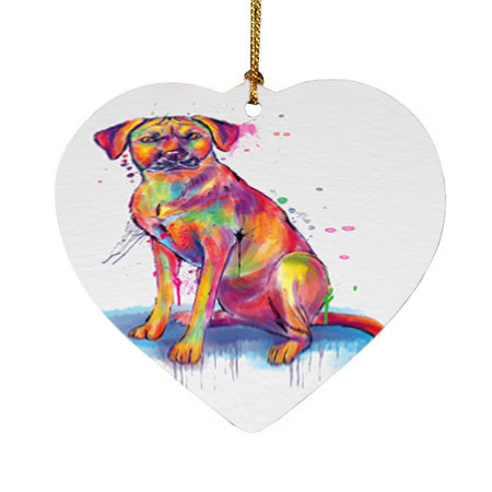 Watercolor Rhodesian Ridgeback Dog Heart Christmas Ornament HPOR57448