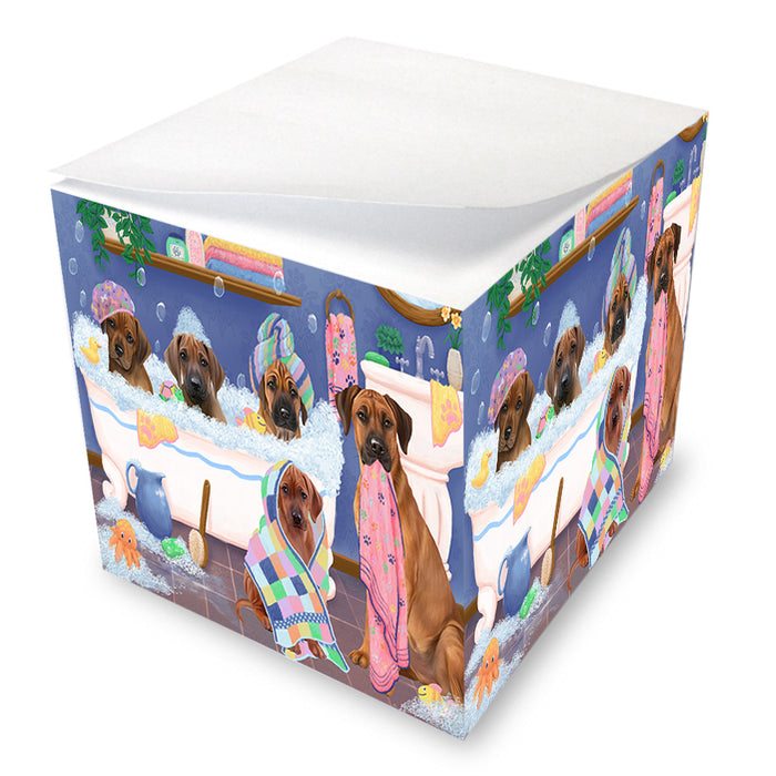 Rub A Dub Dogs In A Tub Rhodesian Ridgebacks Dog Note Cube NOC54885