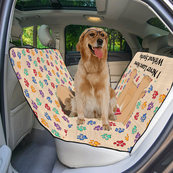 Personalized I Never Leave Home Paw Print Rhodesian Ridgeback Dogs Pet Back Car Seat Cover