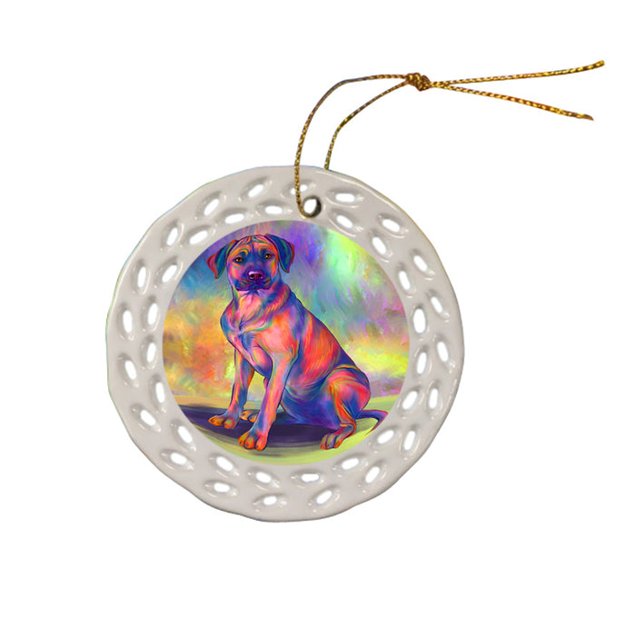 Paradise Wave Rhodesian Ridgeback Dog Ceramic Doily Ornament DPOR57084