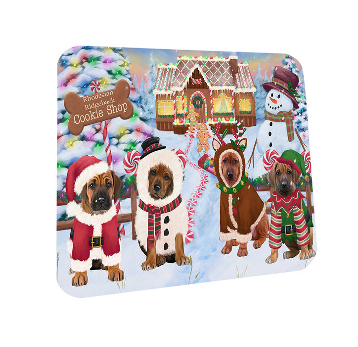 Holiday Gingerbread Cookie Shop Rhodesian Ridgebacks Dog Coasters Set of 4 CST56472