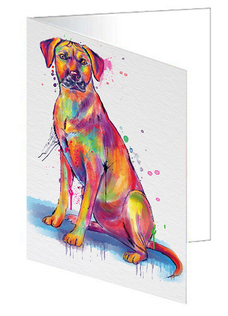 Watercolor Rhodesian Ridgeback Dog Handmade Artwork Assorted Pets Greeting Cards and Note Cards with Envelopes for All Occasions and Holiday Seasons GCD77087