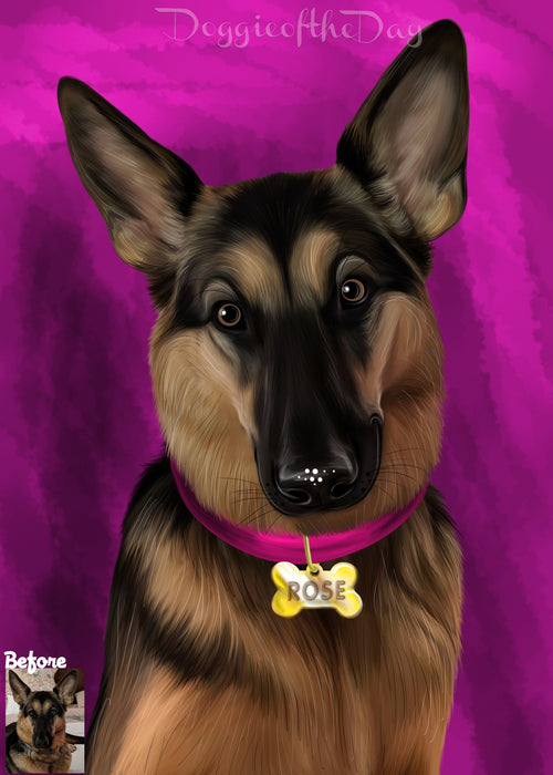 Digital Painting PERSONALIZED Caricature PET PORTRAIT! Custom Pet Dog or Cat Art