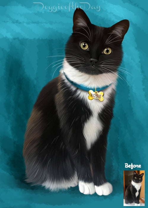 Digital Painting PERSONALIZED PET PORTRAIT! Custom Pet Dog or Cat Art