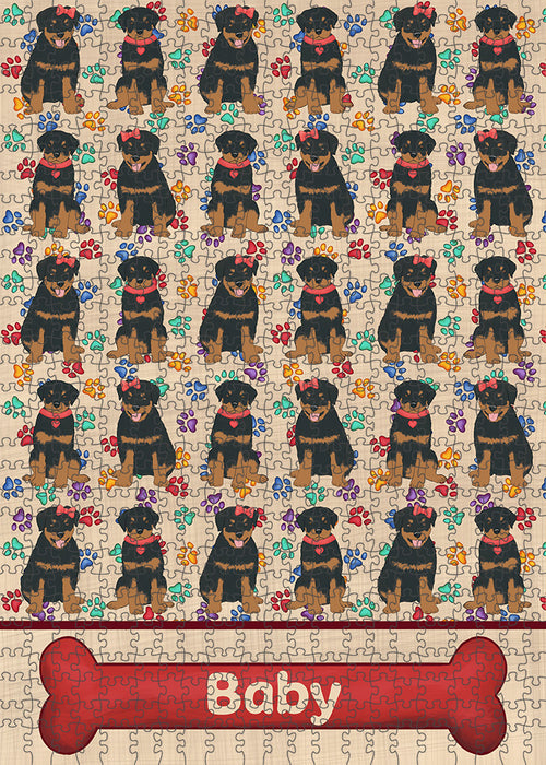 Rainbow Paw Print Rottweiler Dogs Puzzle  PUZL97964