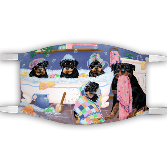 Rub A Dub Dogs In A Tub  Rottweiler Dogs Face Mask FM49532