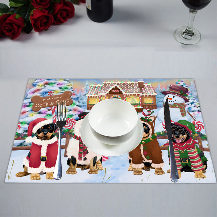 Holiday Gingerbread Cookie Rottweiler Dogs Placemat