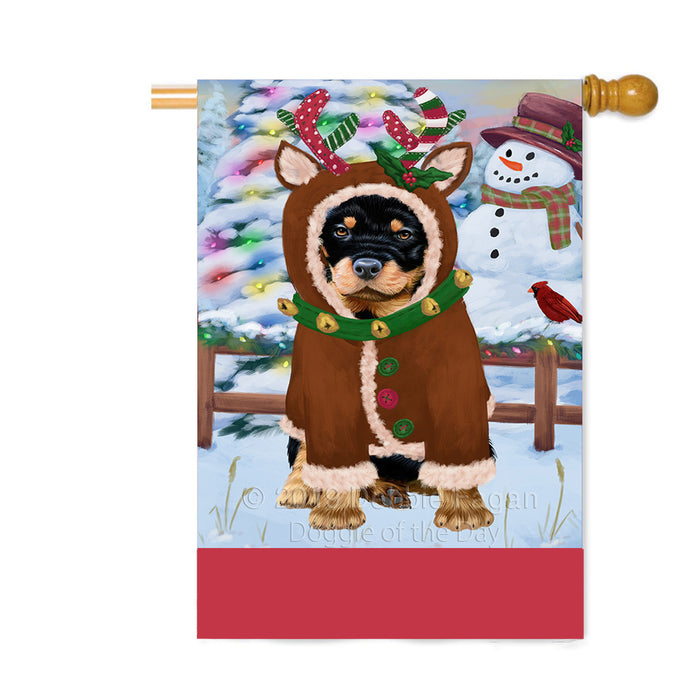 Personalized Gingerbread Candyfest Rottweiler Dog Custom House Flag FLG63926