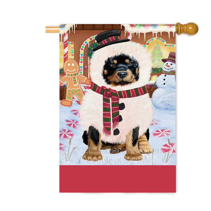 Personalized Gingerbread Candyfest Rottweiler Dog Custom House Flag FLG63928