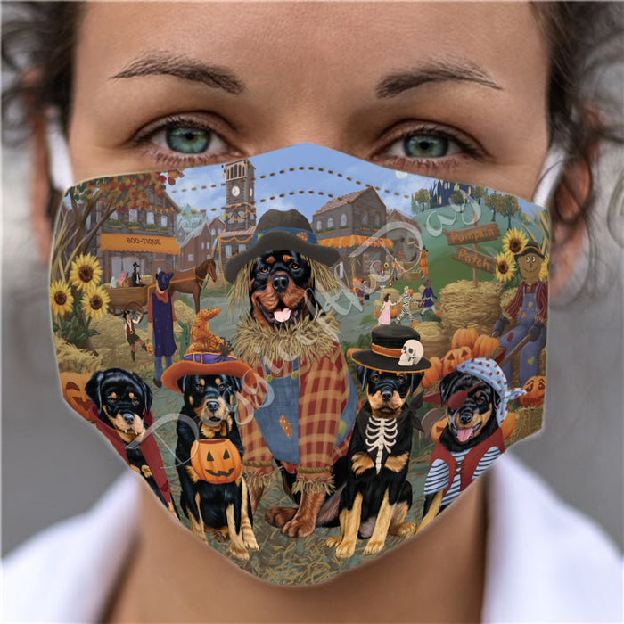 Halloween 'Round Town Rottweiler Dogs Face Mask FM49982