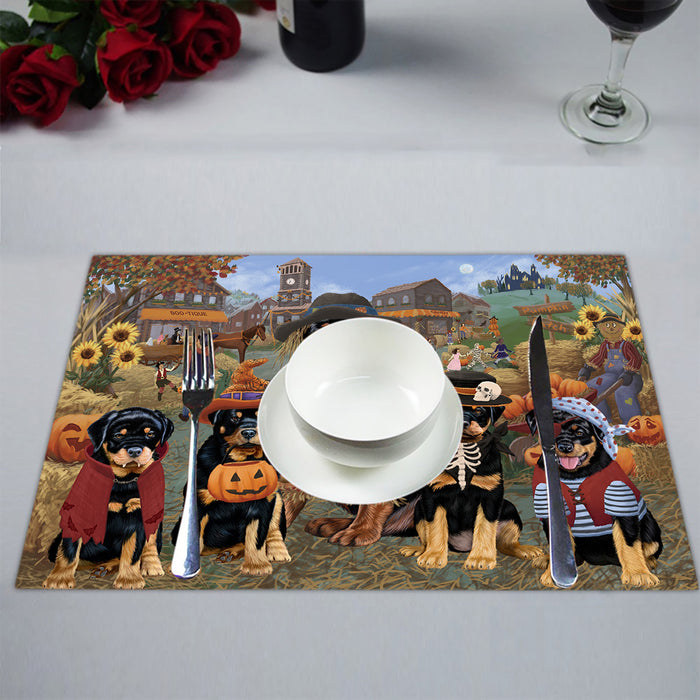 Halloween 'Round Town Rottweiler Dogs Placemat