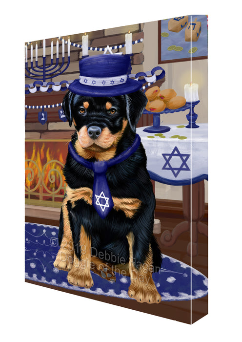 Happy Hanukkah Rottweiler Dog Canvas Print Wall Art Décor CVS144737