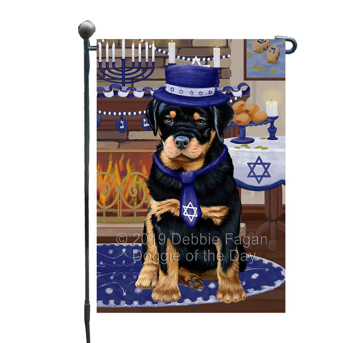 Happy Hanukkah Rottweiler Dog Garden Flag GFLG65830
