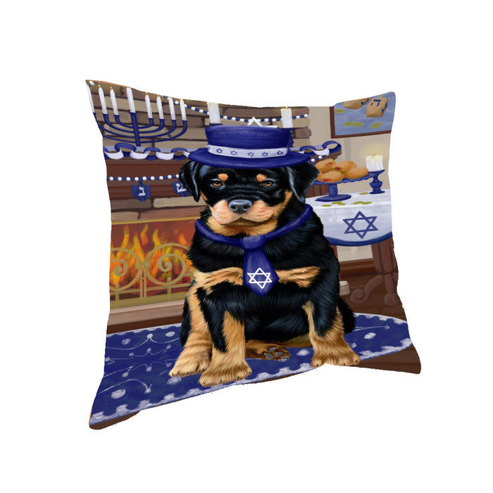 Happy Hanukkah Rottweiler Dog Pillow PIL85496