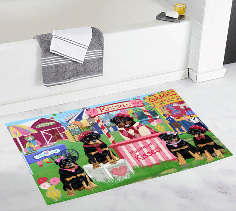 Carnival Kissing Booth Rottweiler Dogs Bath Mat