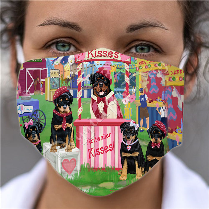 Carnival Kissing Booth Rottweiler Dogs Face Mask FM48073