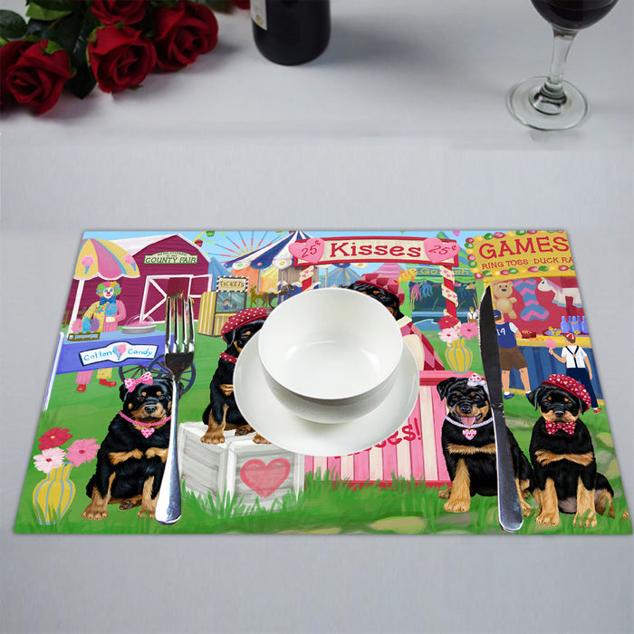 Carnival Kissing Booth Rottweiler Dogs Placemat