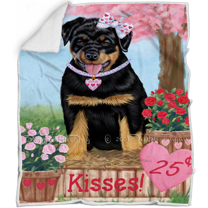 Rosie 25 Cent Kisses Rottweiler Dog Blanket BLNKT123456