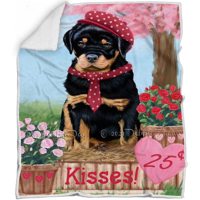 Rosie 25 Cent Kisses Rottweiler Dog Blanket BLNKT123465