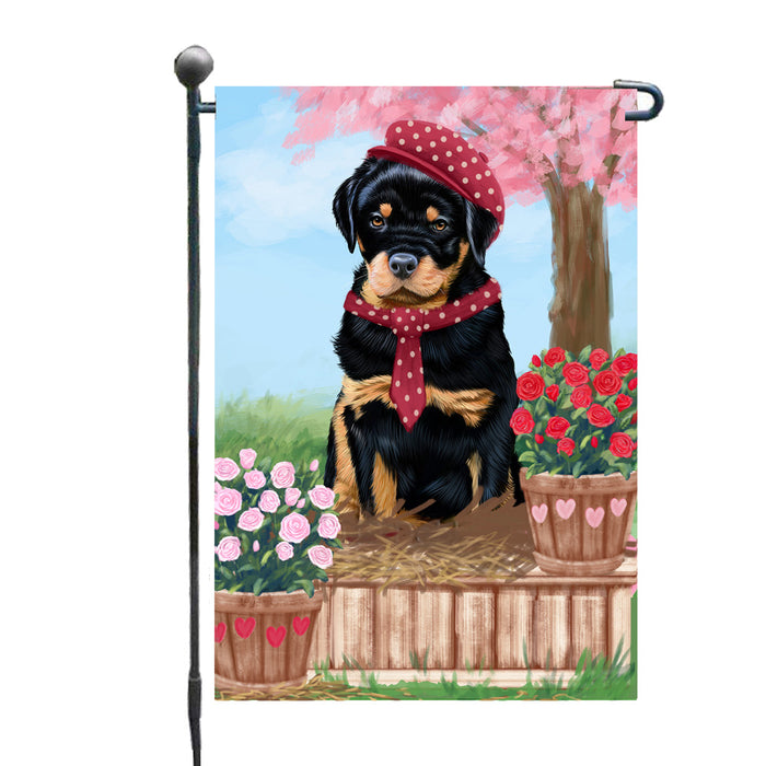 Personalized Rosie 25 Cent Kisses Rottweiler Dog Custom Garden Flag GFLG64777