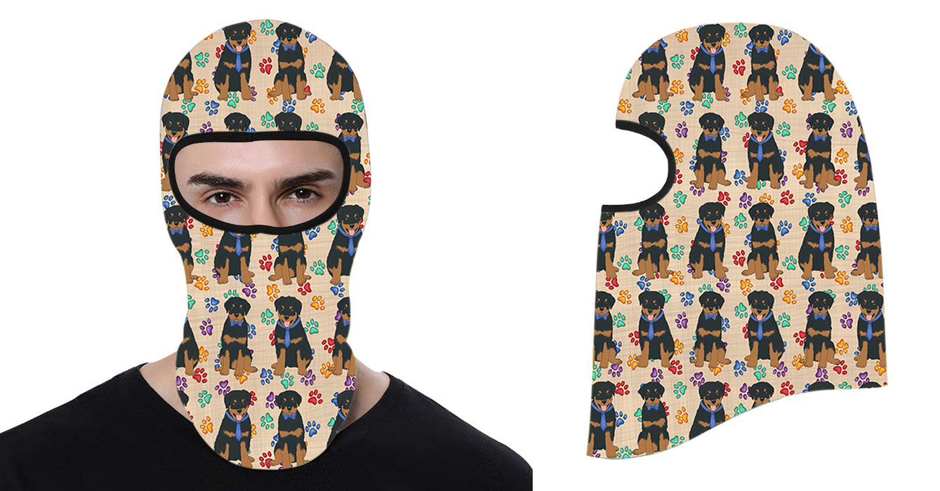 Rainbow Paw Print Rottweiler Dogs All Over Print Balaclava Ski Mask SM48205