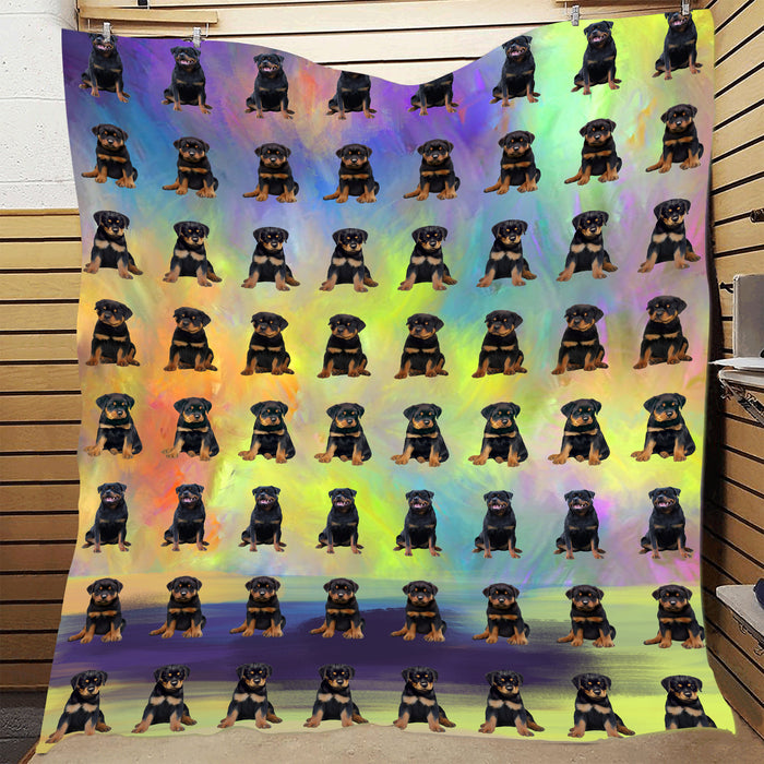 Paradise Wave Rottweiler Dogs Quilt