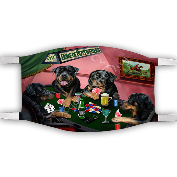 Home of Rottweiler Dogs Playing Poker Face Mask FM49815