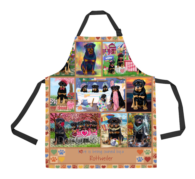 Love is Being Owned Rottweiler Dog Beige Apron