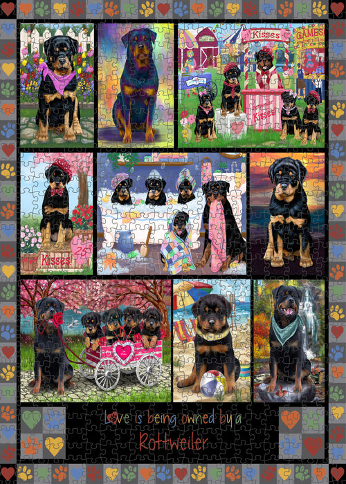 Love is Being Owned Rottweiler Dog Grey Puzzle with Photo Tin PUZL98592