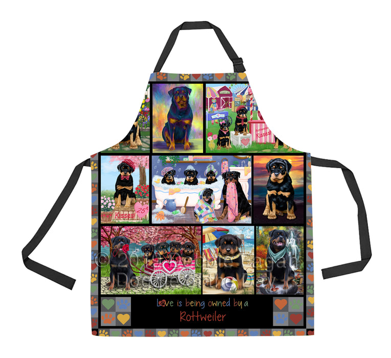 Love is Being Owned Rottweiler Dog Grey Apron