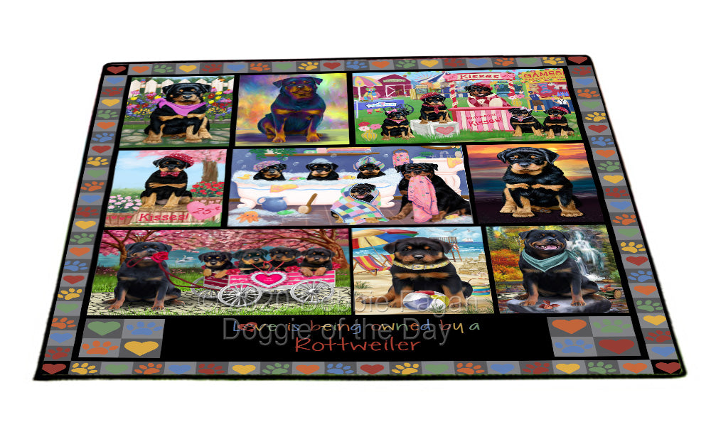 Love is Being Owned Rottweiler Dog Grey Floormat FLMS55384