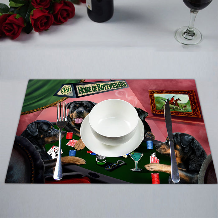 Home of  Rottweiler Dogs Playing Poker Placemat