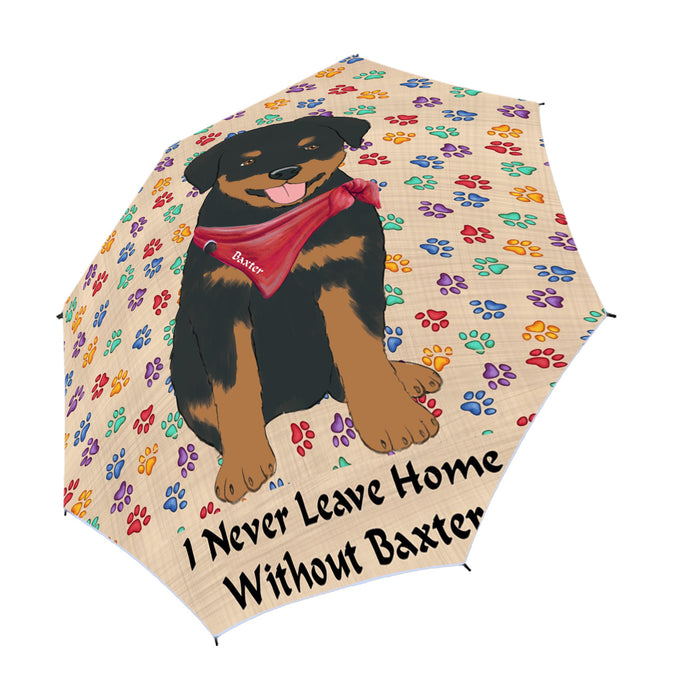 Custom Pet Name Personalized I never Leave Home Rottweiler Dog Semi-Automatic Foldable Umbrella