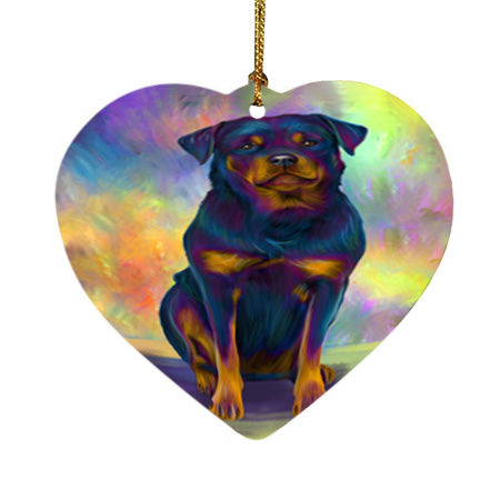 Paradise Wave Rottweiler Dog Heart Christmas Ornament HPOR56434