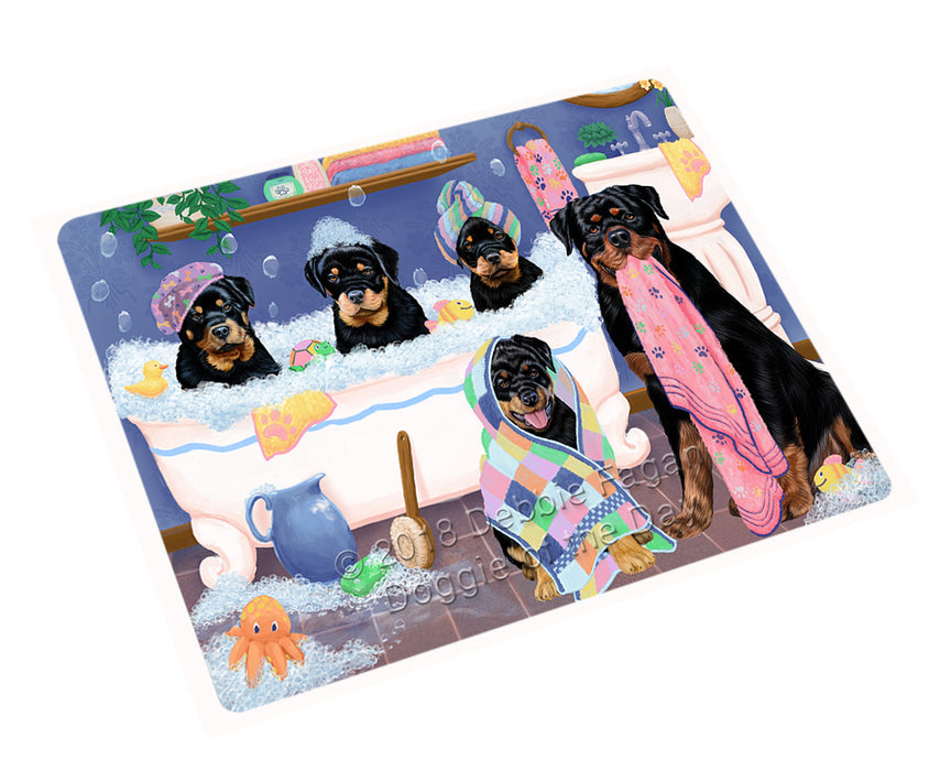 Rub A Dub Dogs In A Tub Rottweilers Dog Magnet MAG75579 (Small 5.5" x 4.25")
